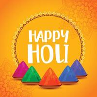 happy holi stylish yellow festival background design vector