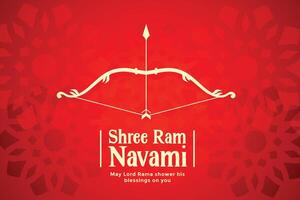 shree ram navami red bow and arrow background vector