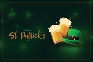 beer mug and leprechaun hat for st patricks day event vector