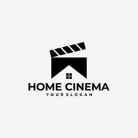 HOME CINEMA MOVIE FILM HOUSE LOGO ICON ILLUSTRATION vector