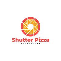 obturador Pizza foto cámara lente logo icono ilustración vector