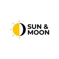 SUN AND MOON TIME NIGHT LOGO ICON ILLUSTRATION vector