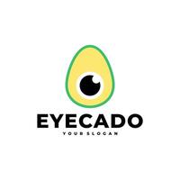 aguacate ojo Fruta lente logo icono ilustración vector