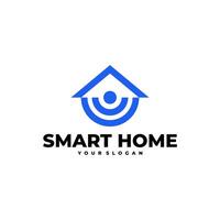 SMART HOME TECHNOLOGY APPLICATION HOUSE LOCK LOGO ICON ILLUSTRATION vector