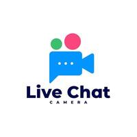 LIVE TALK CHAT CAMERA PHOTO LOGO ICON ILLUSTRATION vector