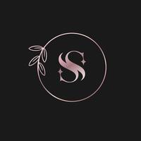 S beauty floral ornament minimalist logo vector