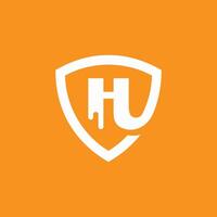 H Honey Shield minimalist logo vector