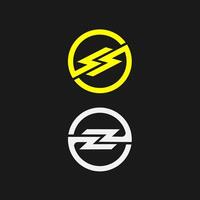 S Z Circle flash minimalist logo vector