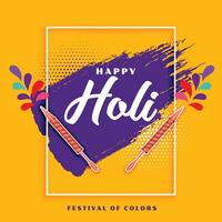vistoso contento holi indio festival tarjeta diseño vector
