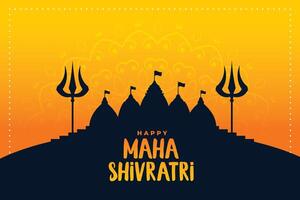 happy maha shivratri traditional indian festival background vector