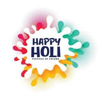 colorful splash happy holi festival card design vector