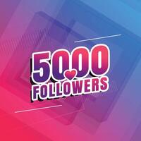 5000 seguidores de diseño de fondo de redes sociales vector