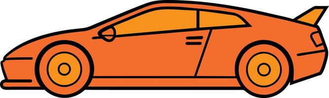 Modern Orange Sports Car Icon Symbol vector