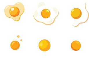 Fried Egg Icons Collection Illustration - Perfect for Food Blogs, Cooking Apps, and Restaurant Marketing Materials vector
