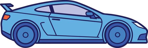 Modern Blue Sports Car Icon Symbol vector