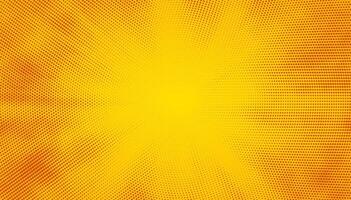 Bright yellow gradient background halftone dot pattern. Vibrant orange circular pattern transition. vector
