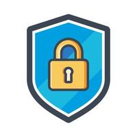 shield padlock icon vector