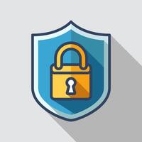 shield padlock icon vector