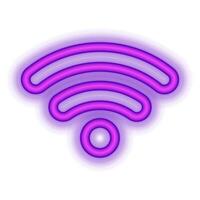 señal Wifi, neón púrpura efecto ola. ilustración vector