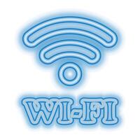 señal Wifi, neón efecto ola. ilustración vector