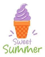 verano dulce. helado en blanco antecedentes. bandera vector