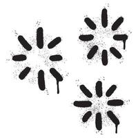 Spray Painted Graffiti stars sparkle icon icon Sprayed isolated with a white background. graffiti shining burst with over spray in black over white. vector