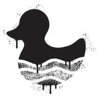 Spray Painted Graffiti duck icon Sprayed isolated with a white background. vector