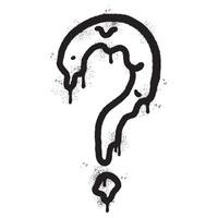 Spray Painted Graffiti Question Icon Sprayed isolated with a white background. vector