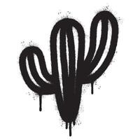 Spray Painted Graffiti cactus icon Sprayed isolated with a white background. vector