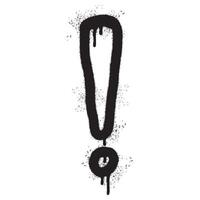Spray Painted Graffiti exclamation icon Sprayed isolated with a white background. graffiti caution icon with over spray in black over white. vector