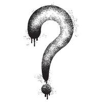 Spray Painted Graffiti Question Icon Sprayed isolated with a white background. vector