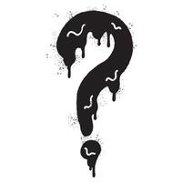 Spray Painted Graffiti Question Icon Sprayed isolated with a white background. vector