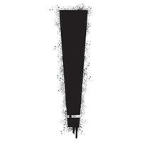 Spray Painted Graffiti exclamation icon Sprayed isolated with a white background. graffiti caution icon with over spray in black over white. vector