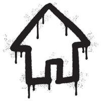 Spray Painted Graffiti home icon Sprayed isolated with a white background. vector