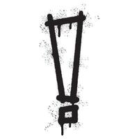 Spray Painted Graffiti exclamation icon Sprayed isolated with a white background. graffiti caution icon with over spray in black over white. vector