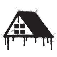 Spray Painted Graffiti home icon Sprayed isolated with a white background. vector