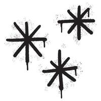 Spray Painted Graffiti stars sparkle icon icon Sprayed isolated with a white background. graffiti shining burst with over spray in black over white. vector