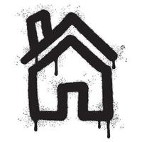 Spray Painted Graffiti home icon Sprayed isolated with a white background. vector