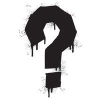 Spray Painted Graffiti Question Icon Sprayed isolated with a white background. vector