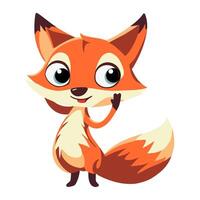 Cute fox cartoon character. Happy funny forest animal. vector