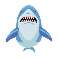 Cartoon fish character. Funny shark is crying. Comic sharks emotions. comic style fish vector