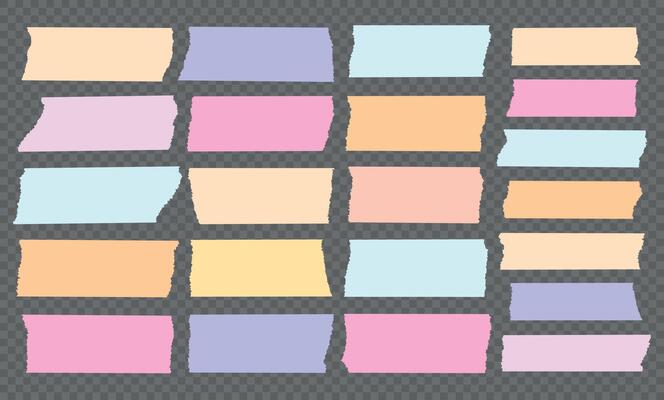 Set of Color Torn Paper Frames