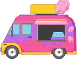 cotton candy food truck vehicle - cotton candy Stall vector