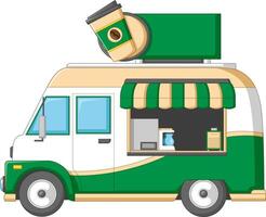 Food truck vehicle coffee shop on the truck vector