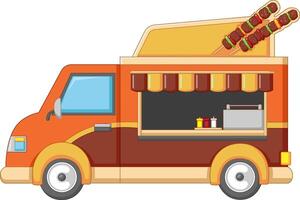 grill beef food truck vehicle - grill beef Stall vector
