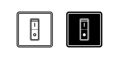 electric switch icon set isolated on white background vector