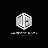 initial WH, hexagon modern abstract element icon logo design. vector
