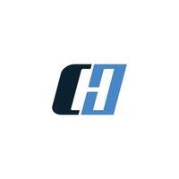 Letter HC or CH Geometric Logo Square Shape vector