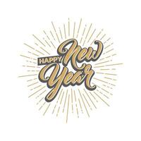 Happy New Year hand lettering vector