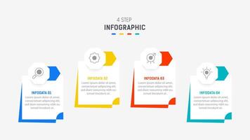 Four Step Infographic element design template for presentation. process diagram and presentations step, workflow layout, banner, flow chart, info graphic illustration. vector